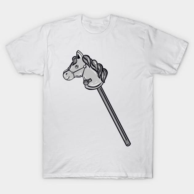 Black And White Horse Stick T-Shirt by missmann